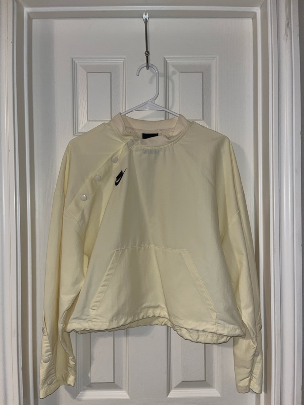 Nike Pale Yellow Snap-Shoulder Pullover Sweatshirt